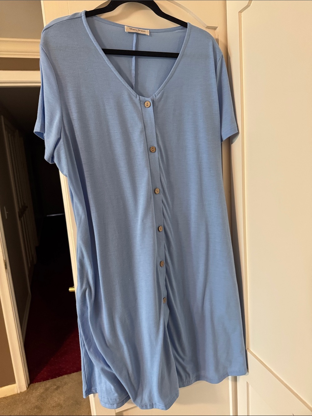 Light Blue Button-Front Women’s Dress